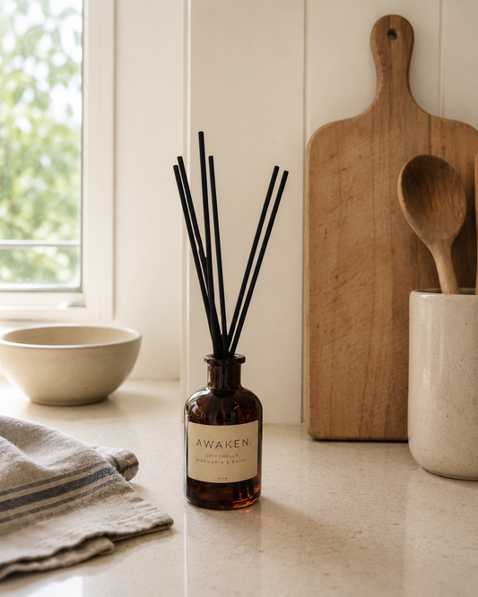 AWAKEN | Diffuser. Citronella, Mandarin & Basil | Natural Bug Repellant