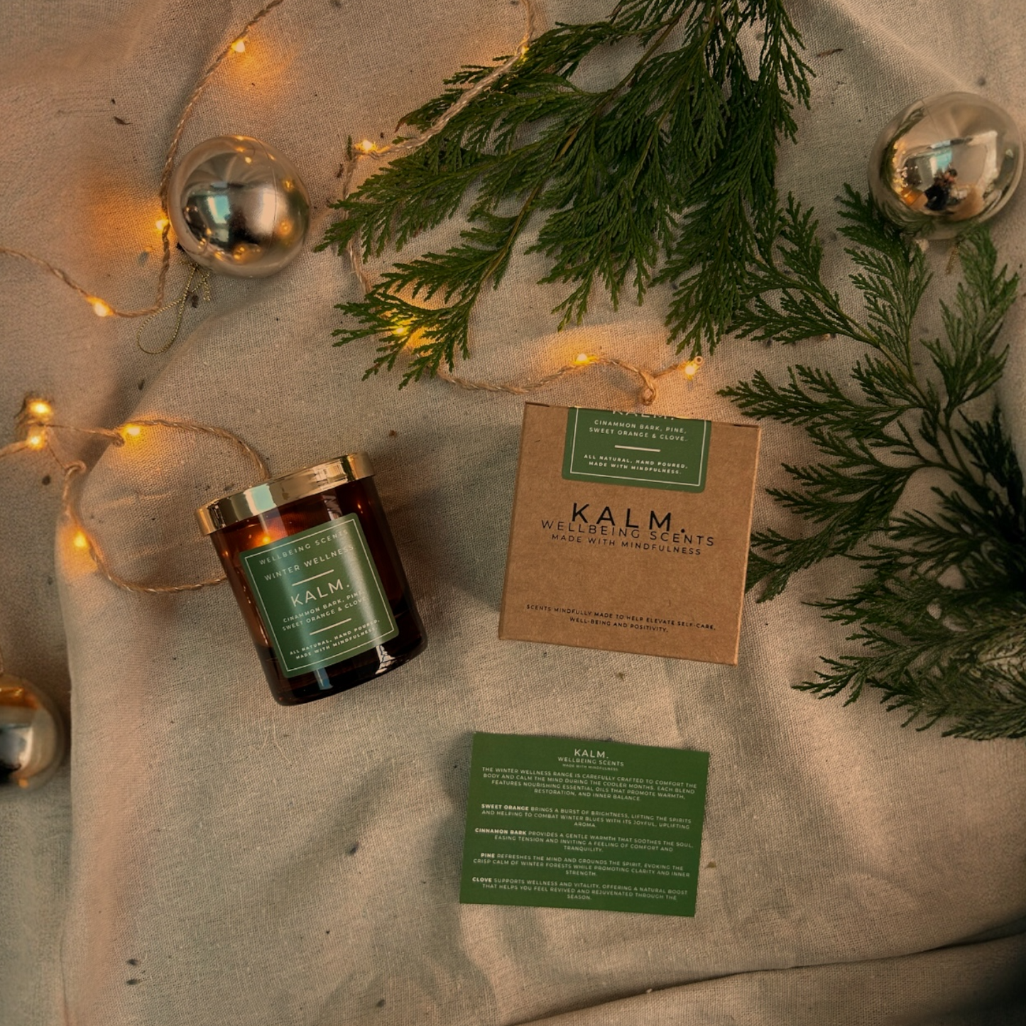 Winter Wellness Candle. Sweet Orange, Cinnamon Bark, Clove & Pine.