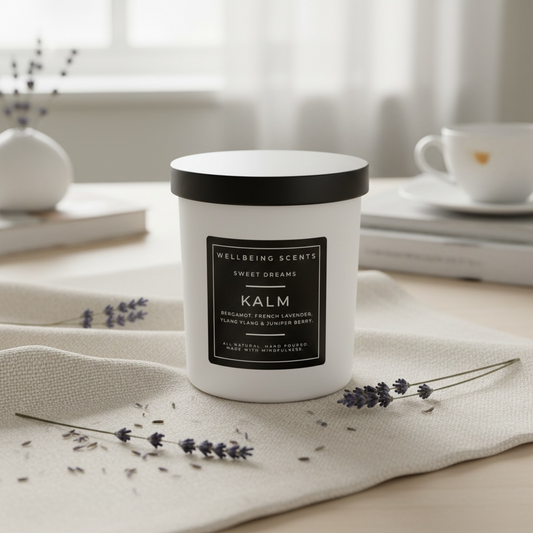 Sweet Dreams Candle. Bergamot, French Lavender, Ylang Ylang, Juniper Berry and Luxurious Roman Chamomile.