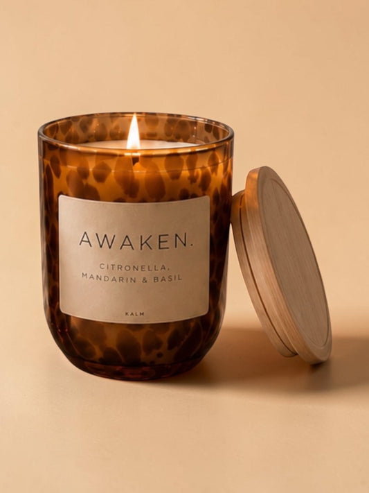 AWAKEN | Citronella, Mandarin & Basil Candle | Natural Bug Repellant